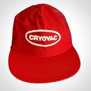 Cryovac Vintage Red Trucker Hat Cap Mens Unisex One Size